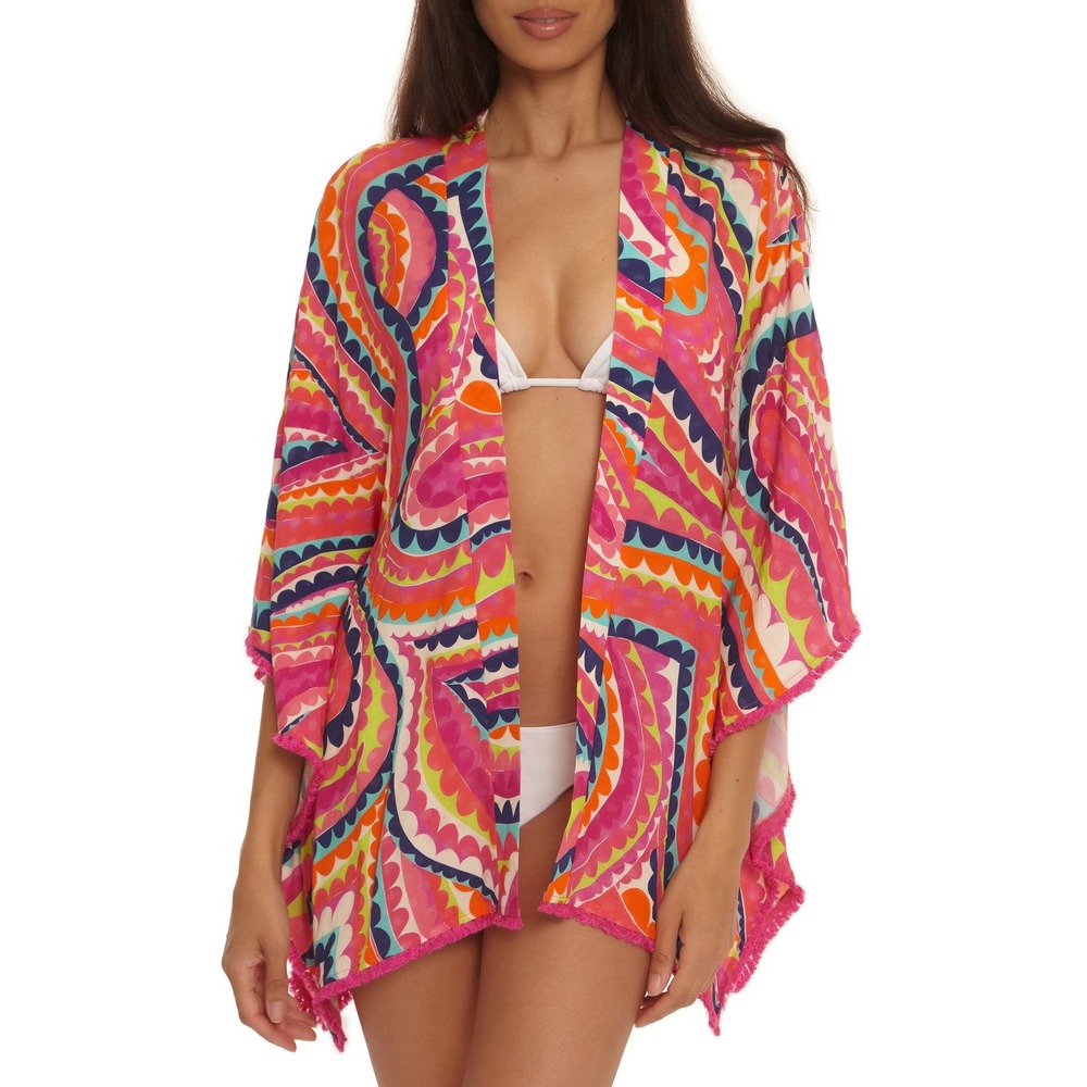 Trina Turk Aphrodite Open Front Cover-Up Tunic Women's Size OSFM